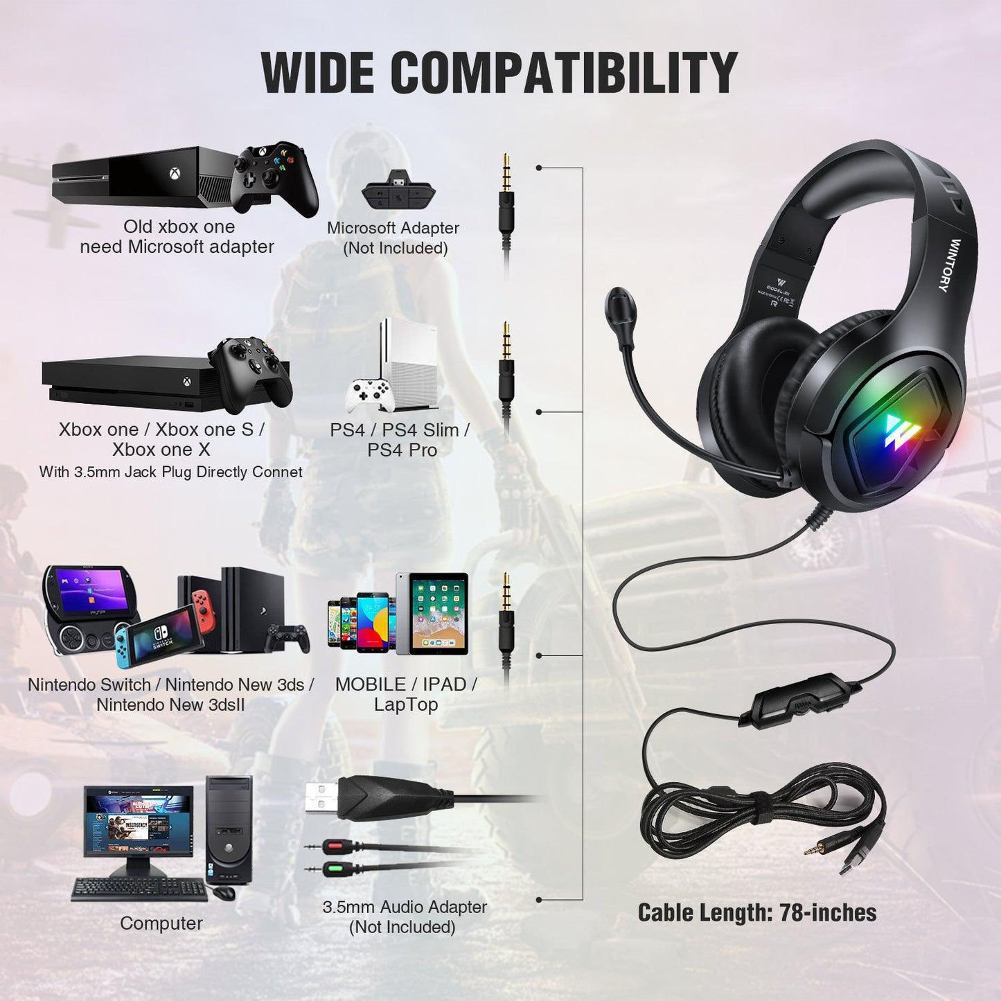 Exclusive model  Wintory M1 Gaming Headset