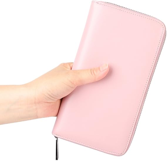 Women's RFID-Blocking Leather Card Holder Wallet with 36 Slots - Large Capacity Passport Money Safe Genuine Finest Stitching Solid Candy Color Smartphone Peace Of Mind Privacy