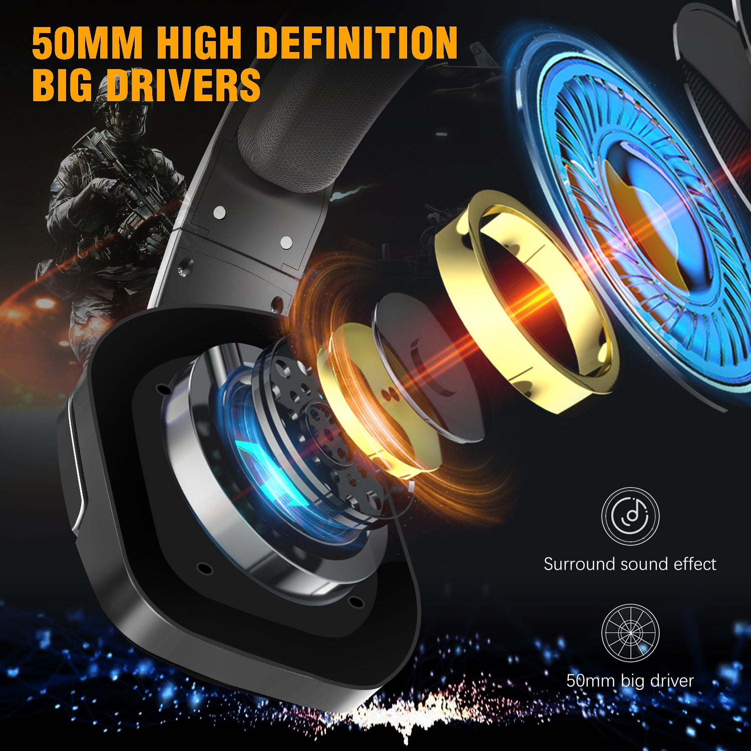 RGB LED Light Display Wintory Soulbytes S12 Gaming Headset Wintory