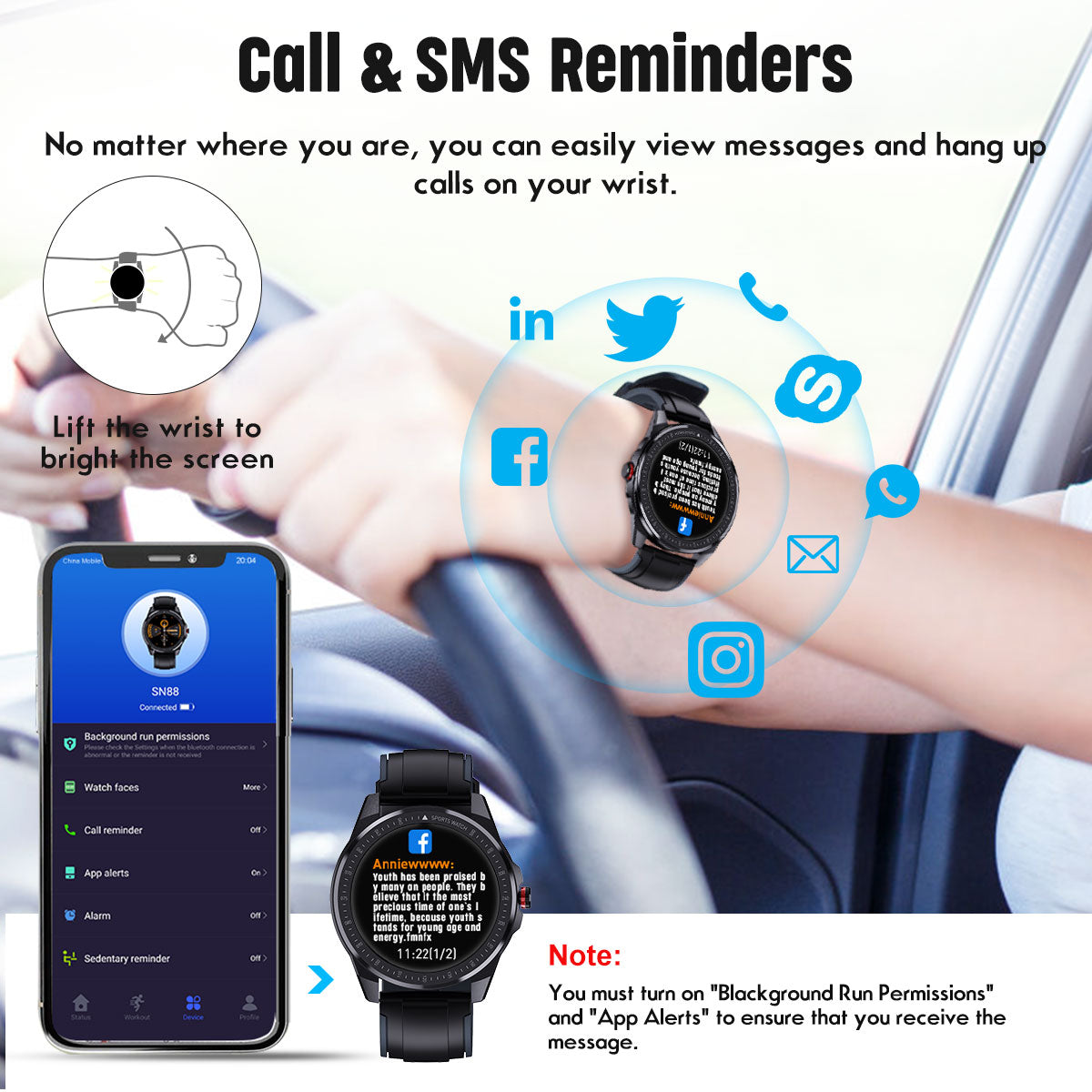 SN88 Round Full Touch Screen Smart Watch Wintory