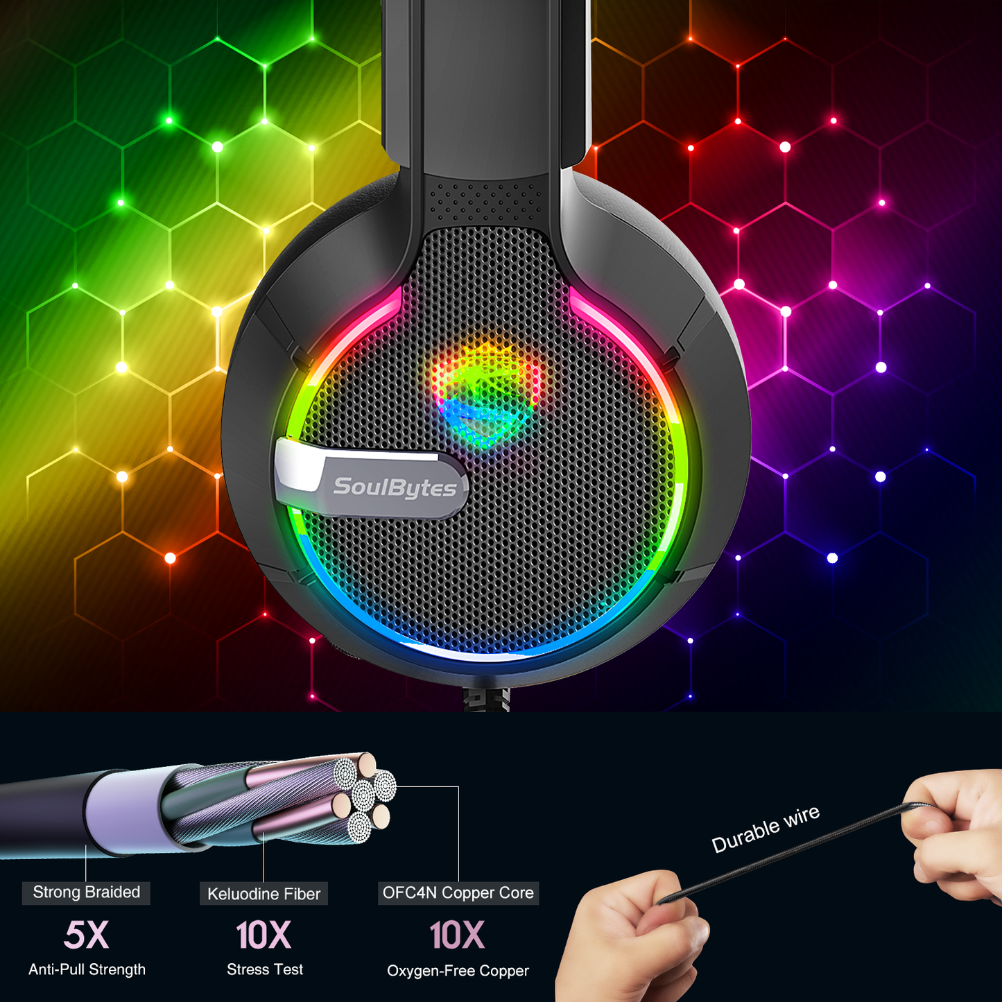 RGB LED Light Display Wintory Soulbytes S19 Headset Wintory