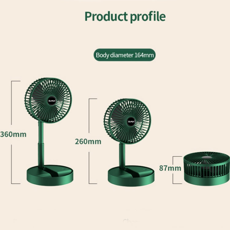 Portable Foldaway Fan , Rechargeable Standing Pedestal USB Fan, 3 Speeds, 2000mAh Battery Operated Fan for Home, Camping, Outdoor and Office, 6.5-Inch Wintory