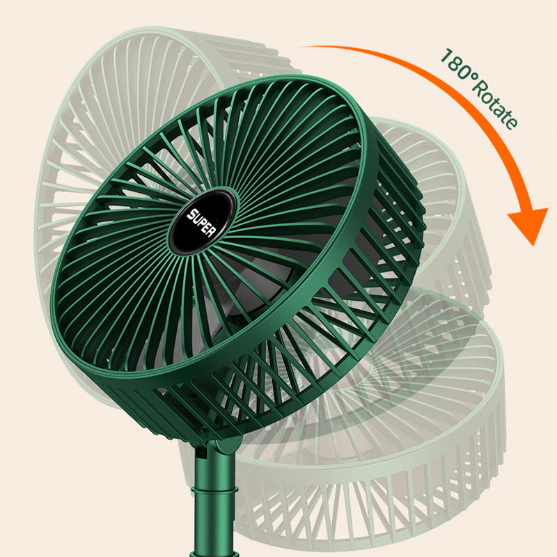 Portable Foldaway Fan , Rechargeable Standing Pedestal USB Fan, 3 Speeds, 2000mAh Battery Operated Fan for Home, Camping, Outdoor and Office, 6.5-Inch Wintory