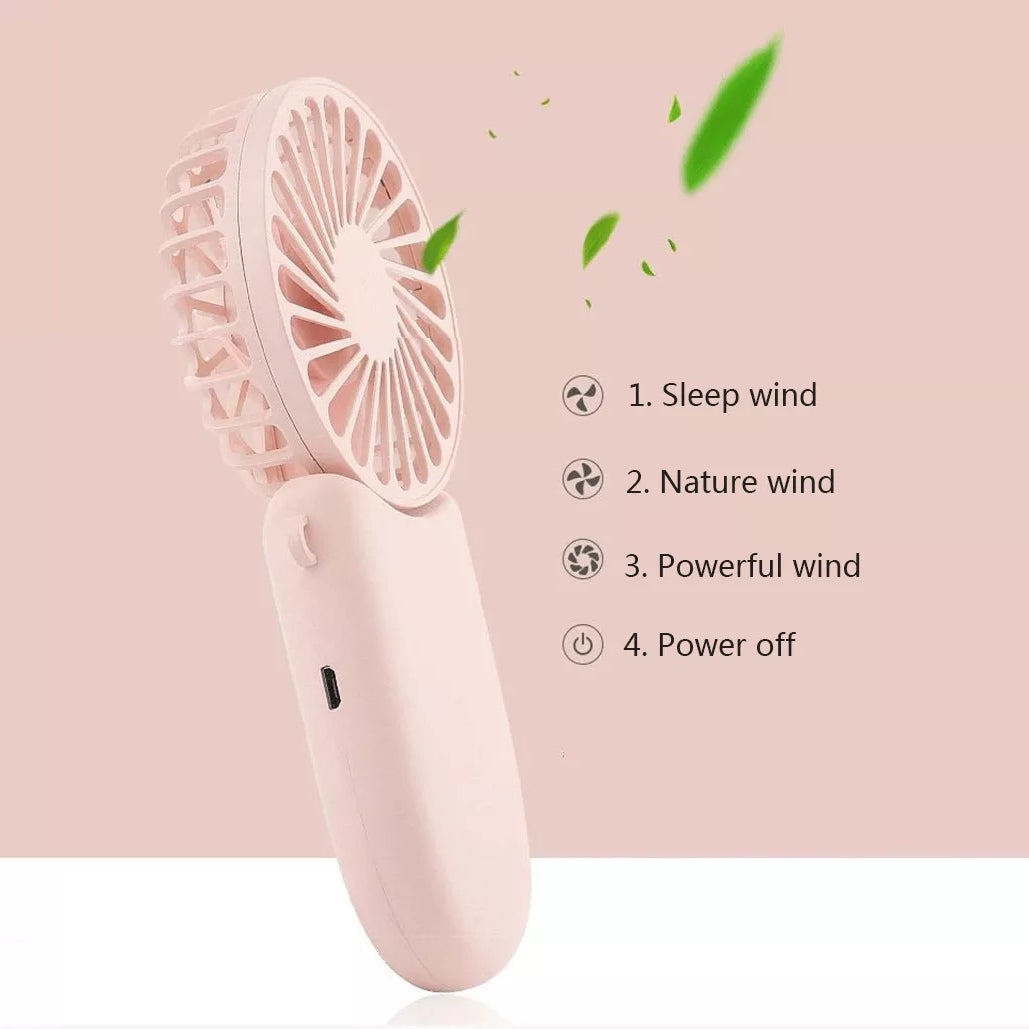 Mini Handheld Fan, USB Desk Fan, Small Personal Portable Table Fan with USB Rechargeable Battery Operated Cooling Folding Electric Fan for Travel Office Room Household Wintory