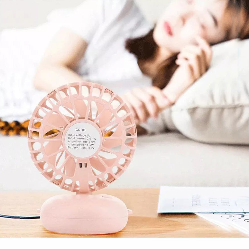 Mini Handheld Fan, USB Desk Fan, Small Personal Portable Table Fan with USB Rechargeable Battery Operated Cooling Folding Electric Fan for Travel Office Room Household Wintory