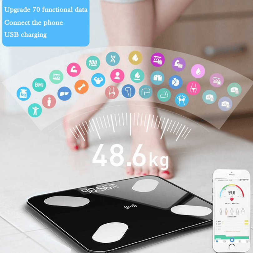 Bluetooth Body Fat Scales, Smart Digital Bathroom Weight Weighing Scales for Body Composition Analyzer with Smart APP, Body Composition Scales for Fitness Wintory