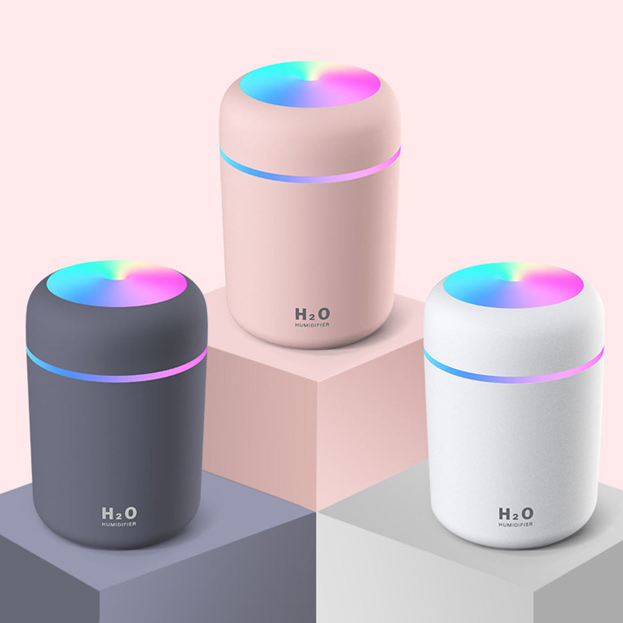 USB Led Light Mini 300Ml H2O Ultrasonic Spray Mist Maker Double Aroma Essential Oil Diffuser Car Wet Air Humidifier Wintory