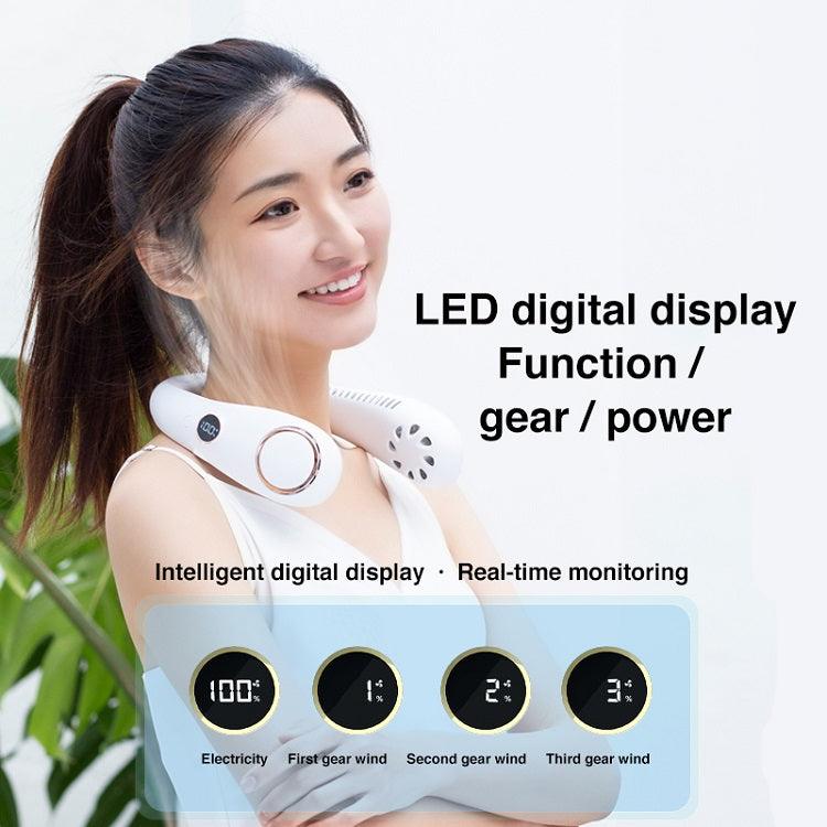 Bladeless Personal Neck Fan, Leafless, Rechargeable, Headphone Design Three-speeds Change and USB Rechargeable for Working, Cooking, Travel, Sports Carry, Outdoor Activities Wintory