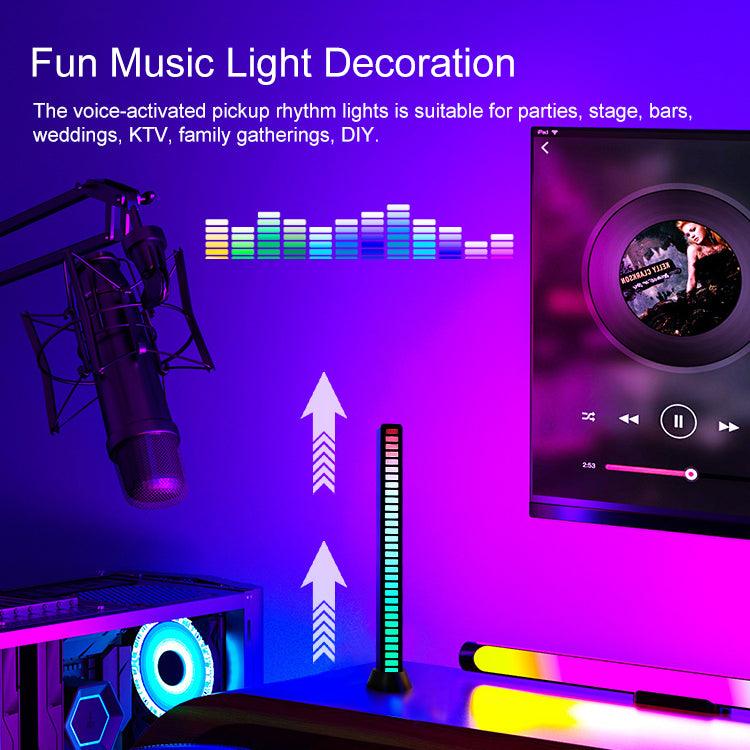 32 Beads With Battery Sound Rhythm Control Light RGB Colorful Voice-Activated Audio Spectrum LED Rhythm Light Wintory