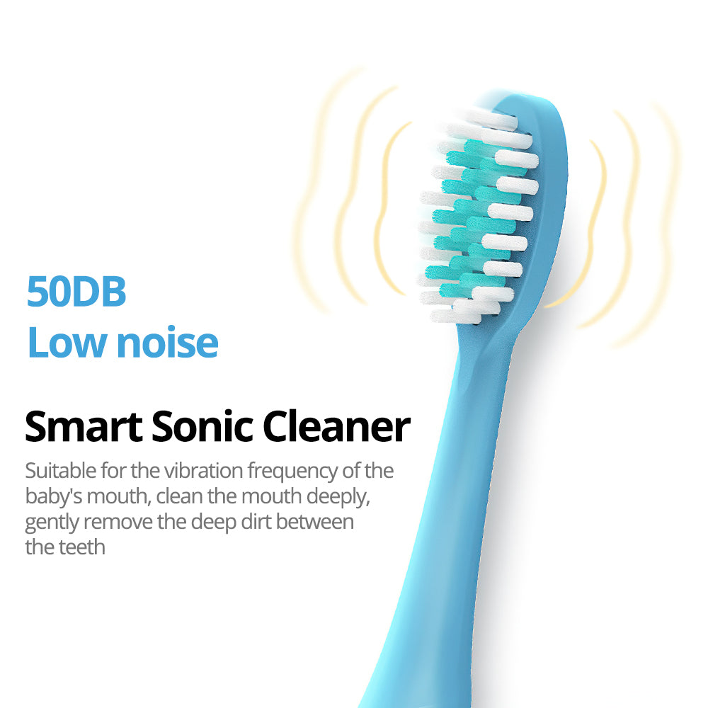 Rechargeable Toothbrush for Children, Sonic Toothbrush for Kids, Smart Electric Toothbrush for Boys Girls Age 3-12, 30s Reminder, 2 Mins Timer, 4 Modes, 6 Brush Heads, Cartoon Design, USB Charging Wintory