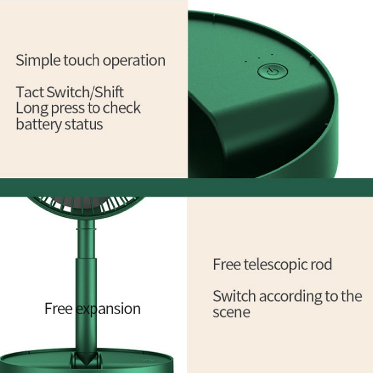 Portable Foldaway Fan , Rechargeable Standing Pedestal USB Fan, 3 Speeds, 2000mAh Battery Operated Fan for Home, Camping, Outdoor and Office, 6.5-Inch Wintory