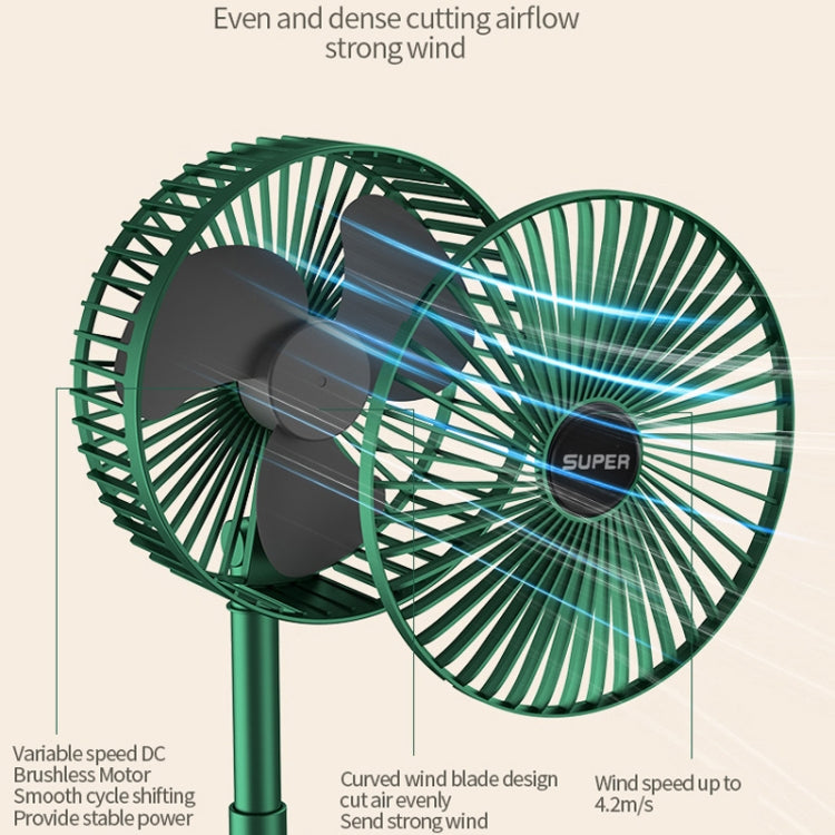 Portable Foldaway Fan , Rechargeable Standing Pedestal USB Fan, 3 Speeds, 2000mAh Battery Operated Fan for Home, Camping, Outdoor and Office, 6.5-Inch Wintory