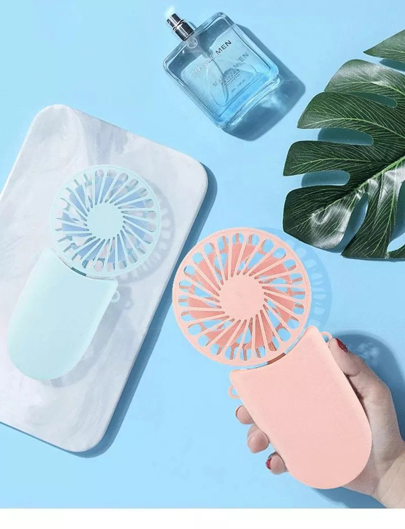 Mini Handheld Fan, USB Desk Fan, Small Personal Portable Table Fan with USB Rechargeable Battery Operated Cooling Folding Electric Fan for Travel Office Room Household Wintory