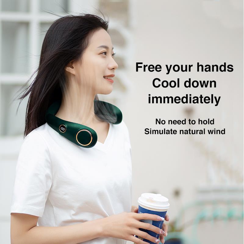 Bladeless Personal Neck Fan, Leafless, Rechargeable, Headphone Design Three-speeds Change and USB Rechargeable for Working, Cooking, Travel, Sports Carry, Outdoor Activities Wintory