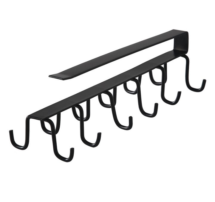 Shelf Mug Holder, Mug Hook Rack Hanging Cup Holder Under Cabinet Hanger Rack Cup Storage Rack Wall Coffee Cup Holder Metal Cup Rack Without Drilling for Save Cupboard Space Wintory