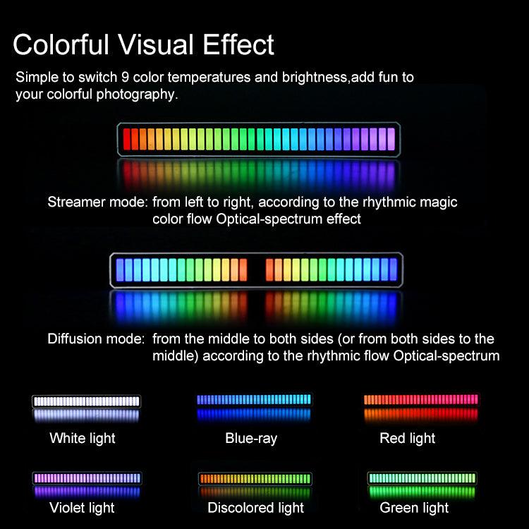 32 Beads With Battery Sound Rhythm Control Light RGB Colorful Voice-Activated Audio Spectrum LED Rhythm Light Wintory