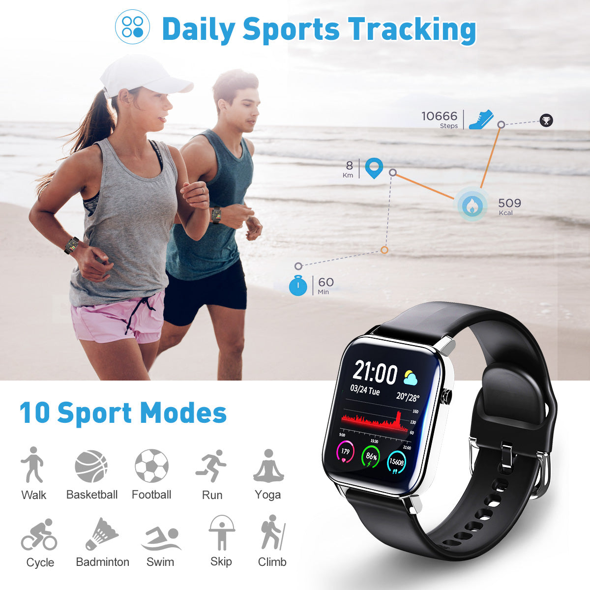 Wintory SN87 Smart watch Fitness Trackers with Heart Rate Monitor Wintory