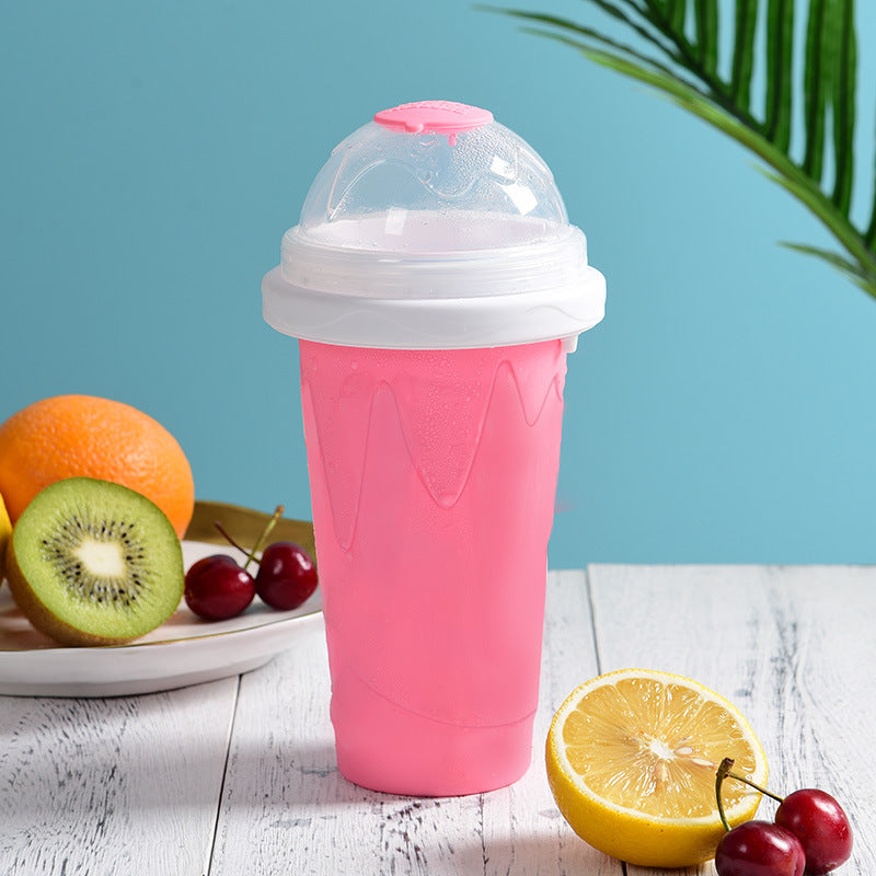 Slushie Cup Maker, Squeeze DIY Quick Freeze Magic Cup Slushy Ice Cream Maker with Lid and Straw Double Layer Squeeze Cup Slushy Maker for Kids/Adults Wintory