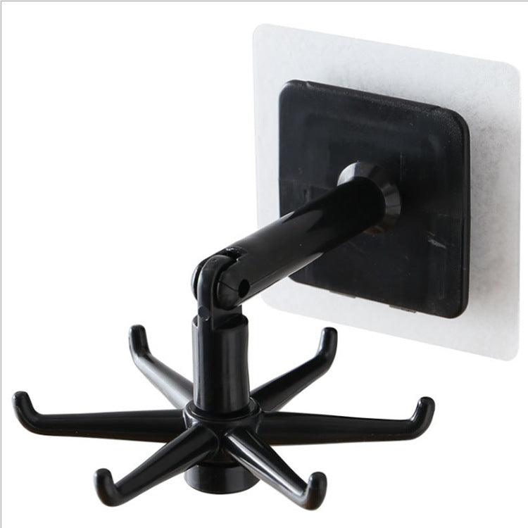2Pcs 360° Rotating Folding Hook,Kitchen Nail-Free Rotating Shelf,Rotating Shelf Organizer Kitchen, Wall Mounted Kitchen Utensil Hanging Rack Wintory