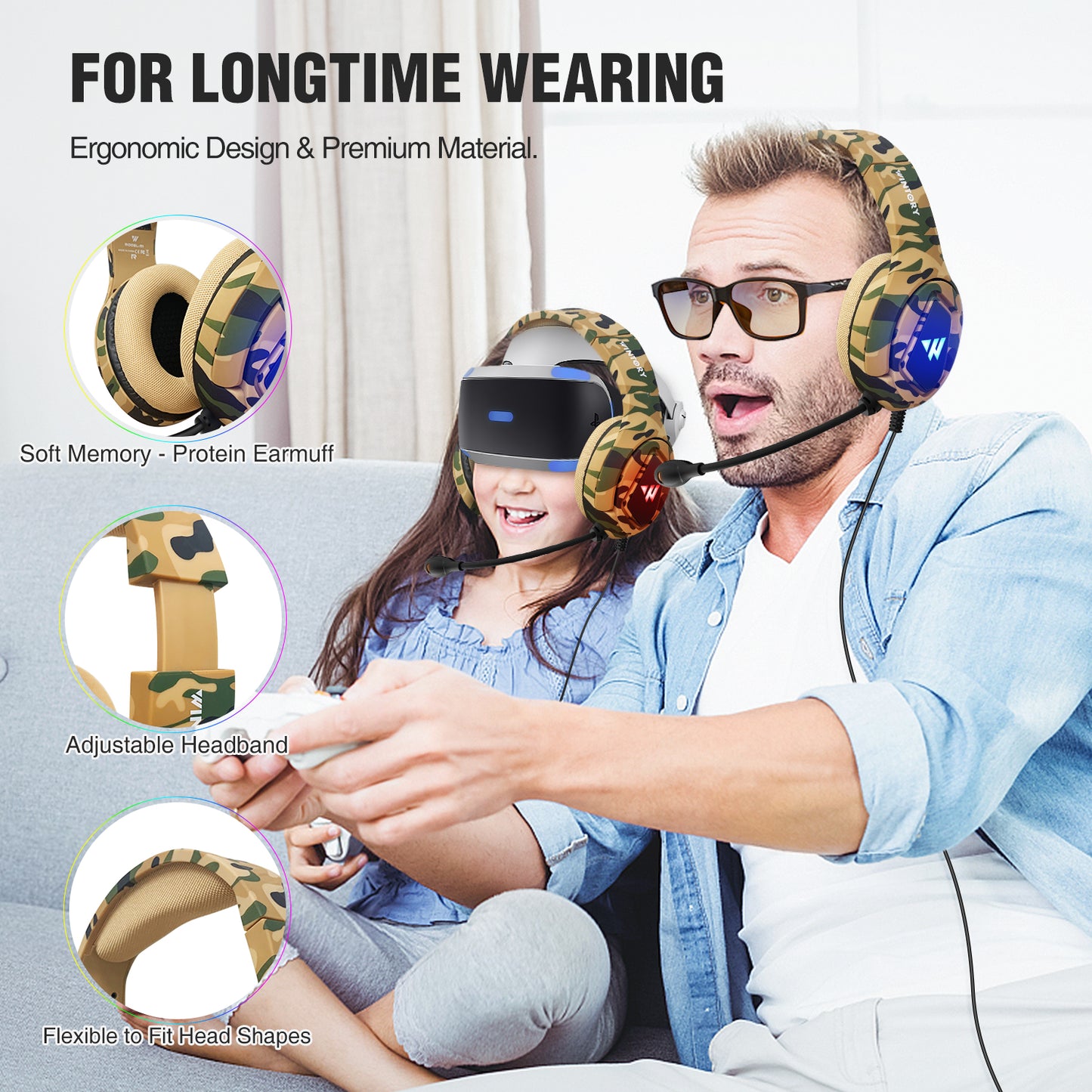 M1 Camouflage Color Gaming Headset Wintory