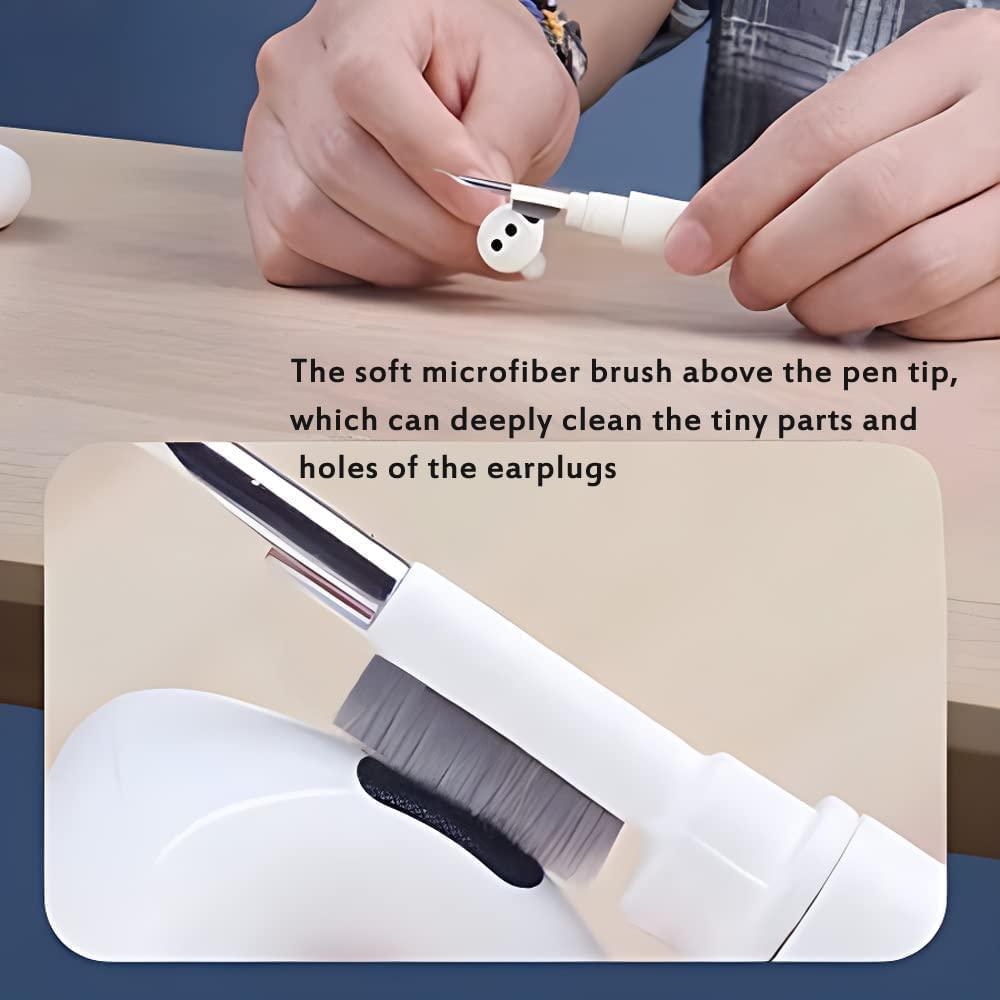 Bluetooth Earbuds Cleaning Pen, Multifunction Airpod Cleaner Kit with Soft Brush for Wireless Earphones Bluetooth Headphones Charging Box Accessories, Computer, Camera and Mobile Phone White Wintory