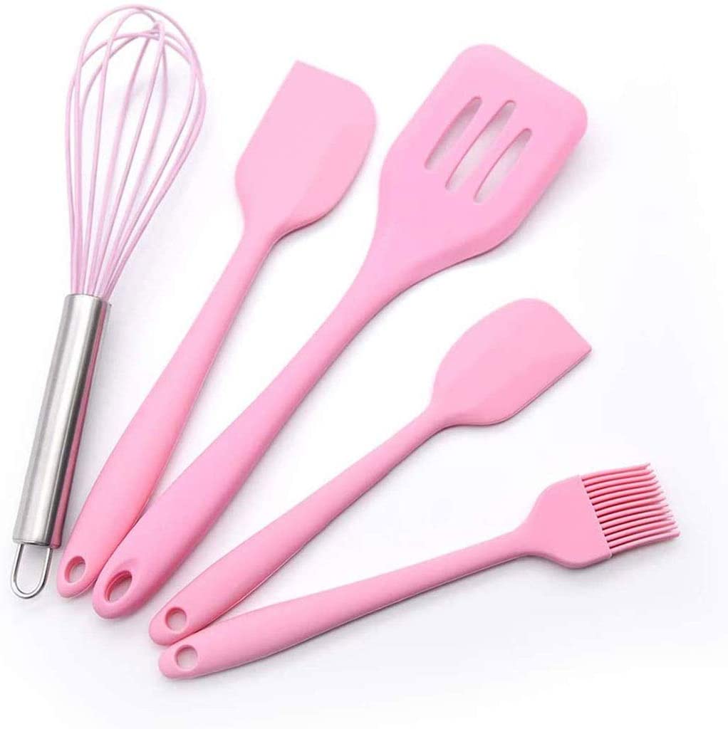 Silicone Spatula Set Heat Resistant 5pcs Silicone Spatula Kitchen Utensil Set,Seamless One Piece, Rubber Spatulas Silicone Heat Resistant for Nonstick Cookware for Cooking Baking Mixing Wintory