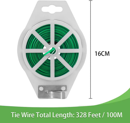 tenn well Garden Tie Wire, 328 Feet Plant Twist Ties Wire with Cutter for Gardening Climbing Plants, Vines, Shrubs and Flowers (Green) Wintory