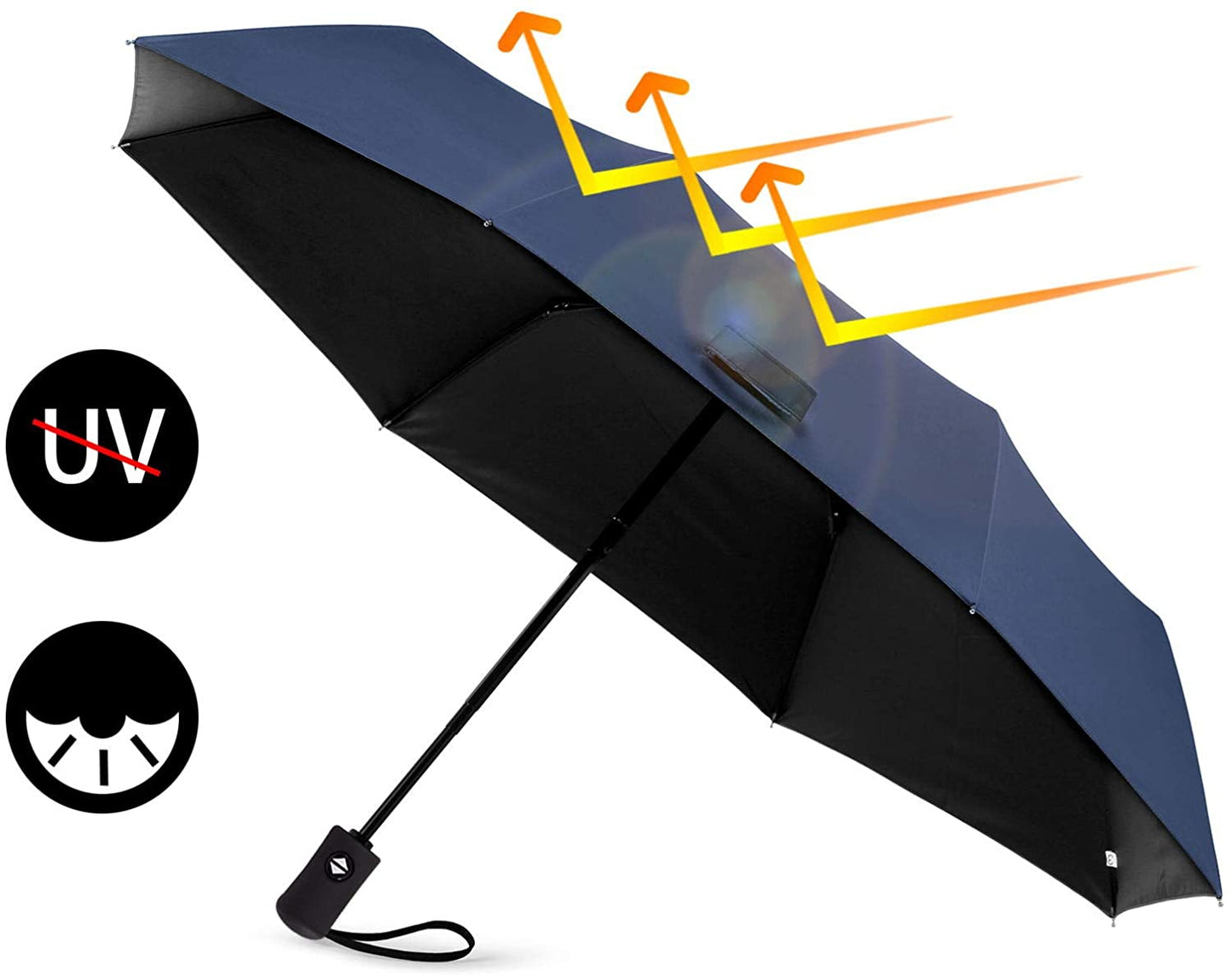Windproof UV Protection Travel Umbrella, Compact UV Protection Sunshade UV Protection Sun Automatic Open/Close Folding Umbrella for Women/Men (Multicolor) Wintory