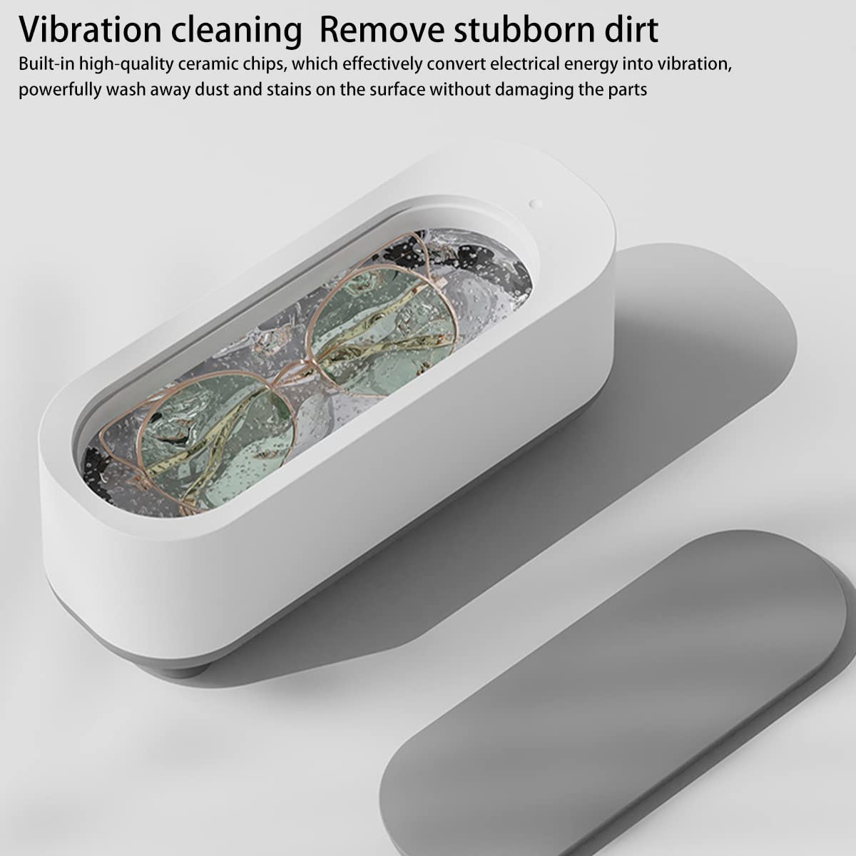 Portable Ultrasonic Cleaner, 300ML Professional Ultrasonic Cleaning Machine Ultrasonic Jewelry Cleaner for Glasses Jewelry Rings Necklaces Coin Watches Dentures Wintory
