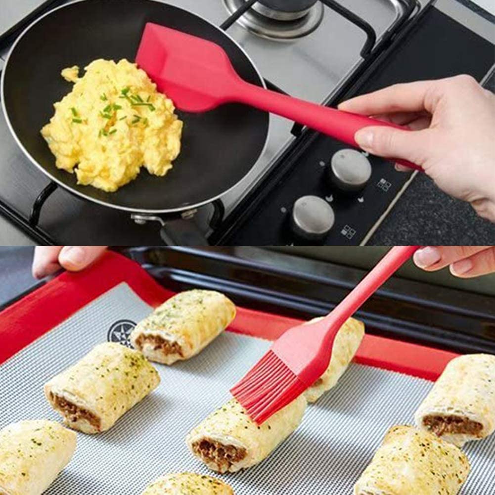 Silicone Spatula Set Heat Resistant 5pcs Silicone Spatula Kitchen Utensil Set,Seamless One Piece, Rubber Spatulas Silicone Heat Resistant for Nonstick Cookware for Cooking Baking Mixing Wintory