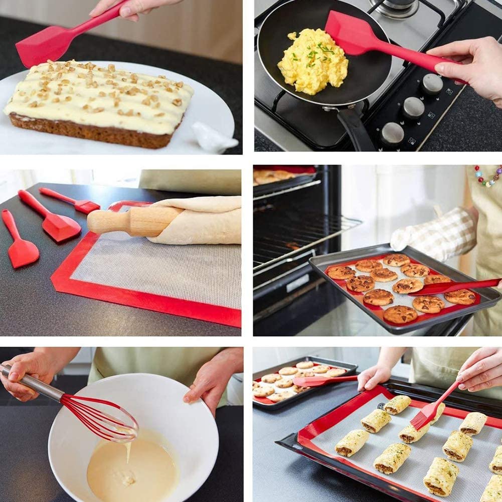 Silicone Spatula Set Heat Resistant 5pcs Silicone Spatula Kitchen Utensil Set,Seamless One Piece, Rubber Spatulas Silicone Heat Resistant for Nonstick Cookware for Cooking Baking Mixing Wintory