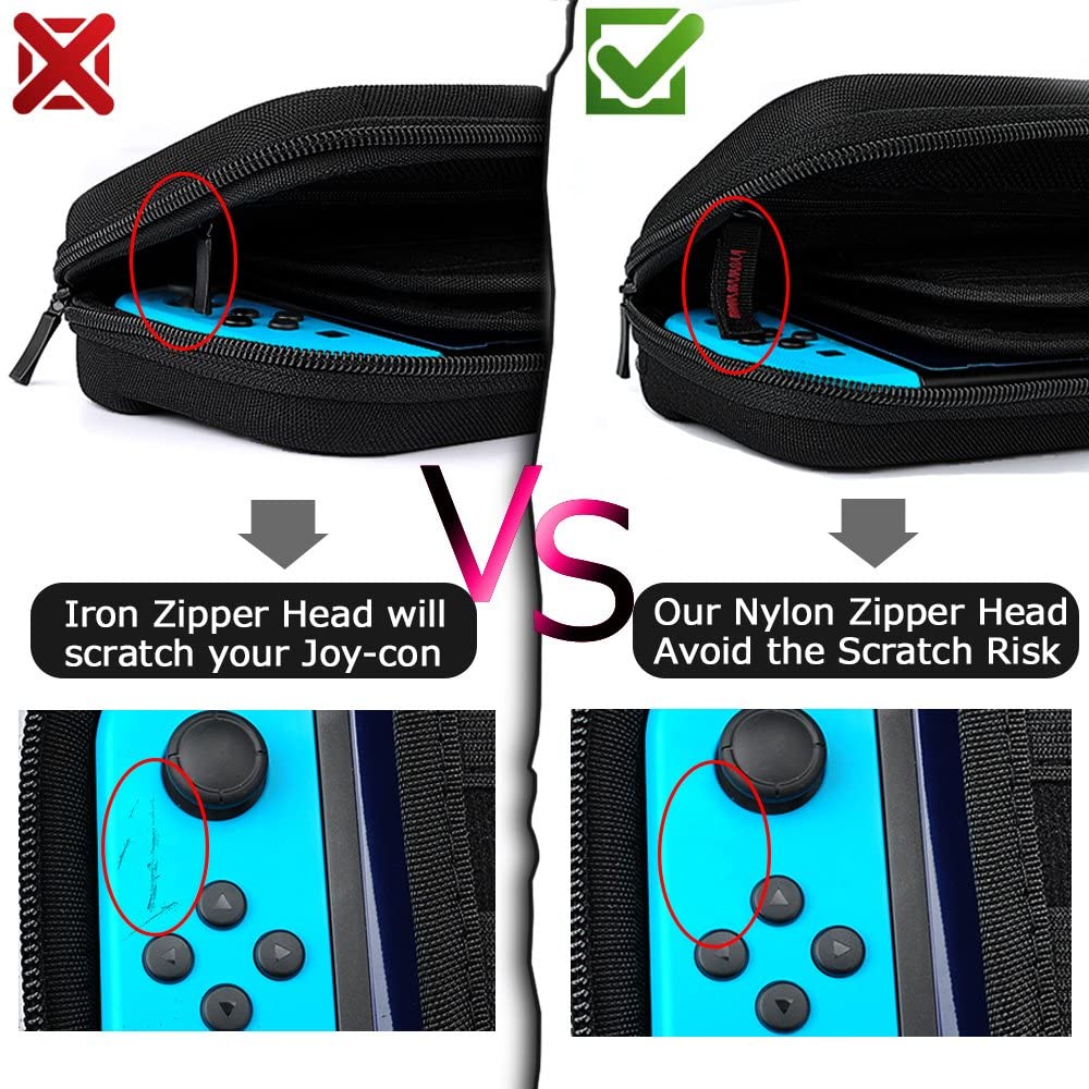 Switch Case Compatible with Nintendo Switch/Switch OLED - Carrying Case with 20 Game Cartridges, Protective Hard Shell Travel Case Pouch for Nintendo Switch Console & Accessories, Black Wintory