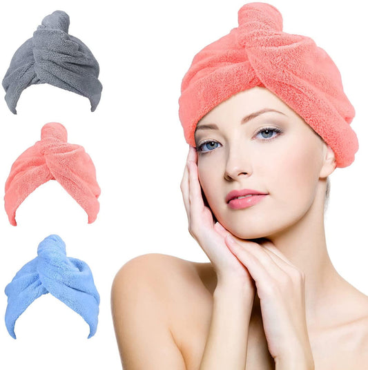 Hair Dryer - Hair Dryer Cap with Buttons Microfiber Hair Towel Hair Dryer Cap for Women (Multi Color Available) Wintory