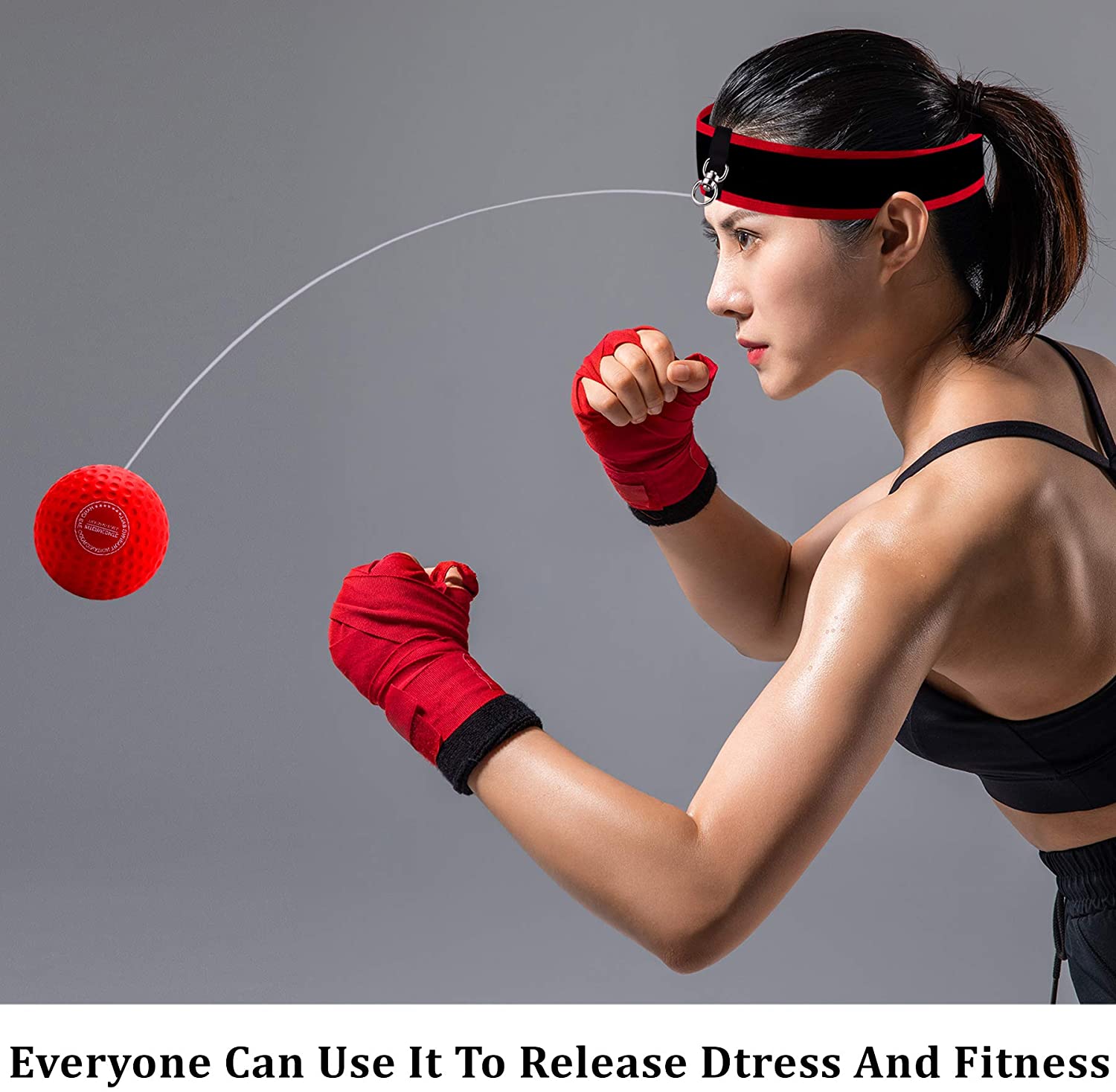 Upgraded Boxing Reflex Ball,Difficulty Levels Boxing Training Ball with Headband Perfect for Agility,Reaction, Punching Speed, Fight Skill, Fitness and Hand Eye Coordination Training,Newst Boxing Equipment for Adult and Kids Wintory