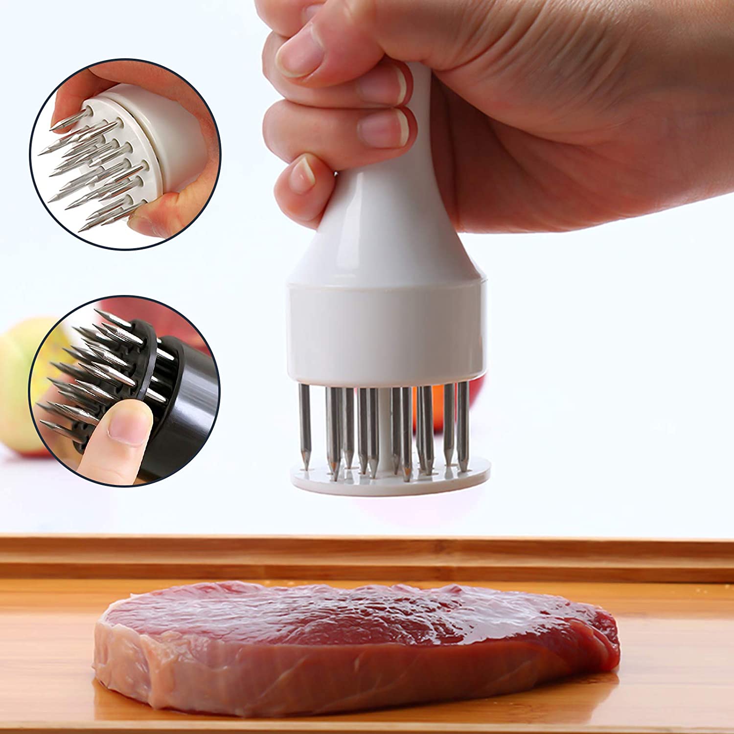 Meat Tenderizer Needle Tool, Stainless Steel Needle Manual Steak Hammer Mallet Tool for Kitchen Cooking Chicken Breasts Steak, Pork, Chicken, Fish, Beef Wintory
