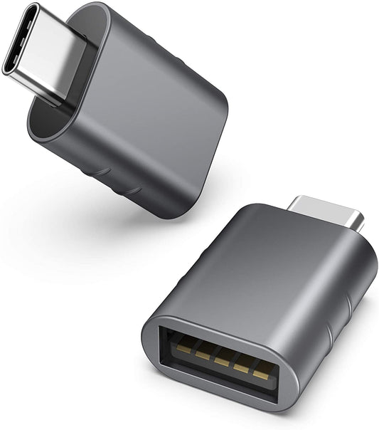 USB C to USB Adapter(2 Pack), Syntech USB-C Male to USB 3.0 Female Adapter Compatible with MacBook Pro after 2016, MacBook Air after 2018, Dell XPS and More Type C or Thunderbolt 3 Devices, Space Grey Wintory