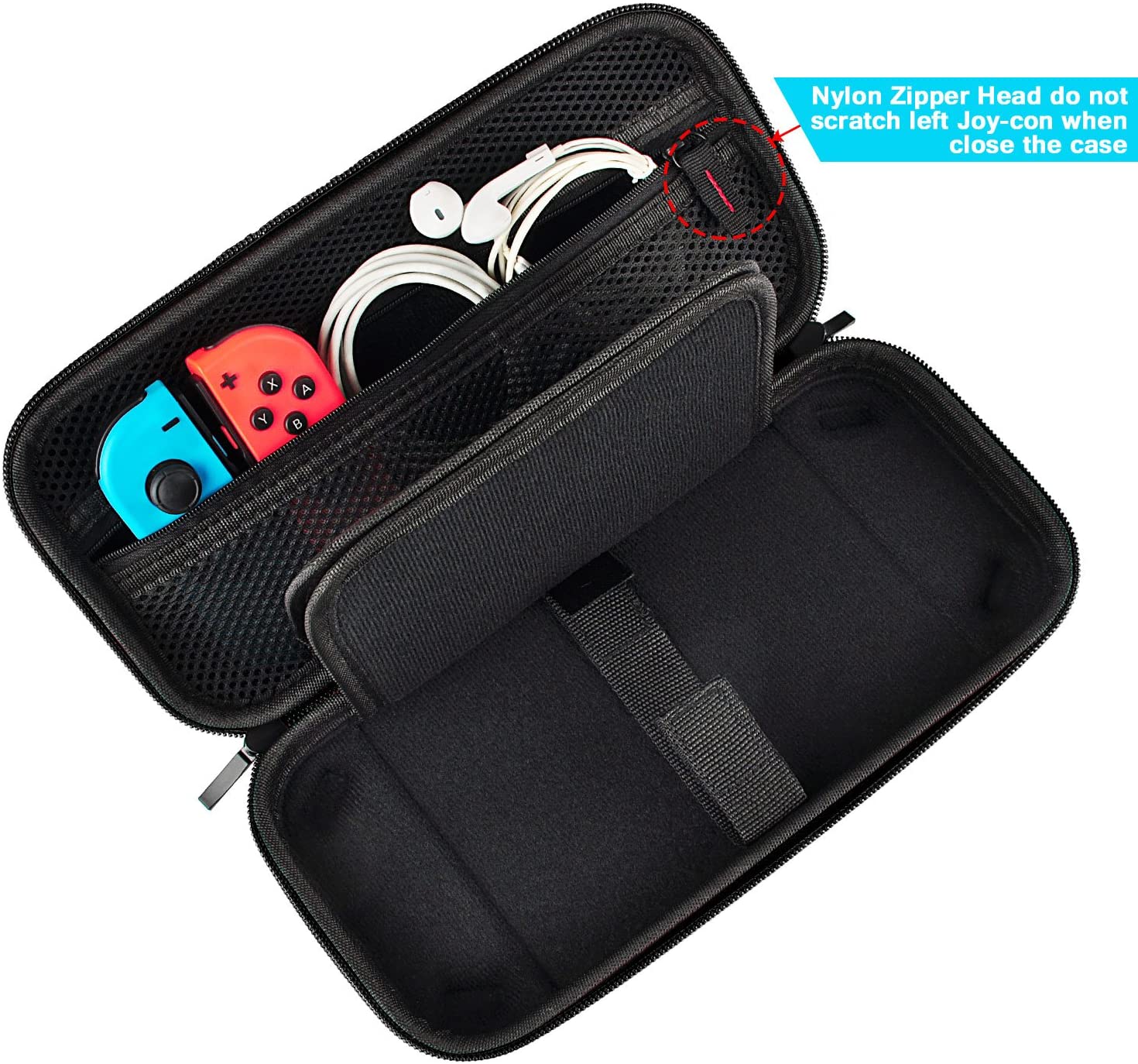 Switch Case Compatible with Nintendo Switch/Switch OLED - Carrying Case with 20 Game Cartridges, Protective Hard Shell Travel Case Pouch for Nintendo Switch Console & Accessories, Black Wintory
