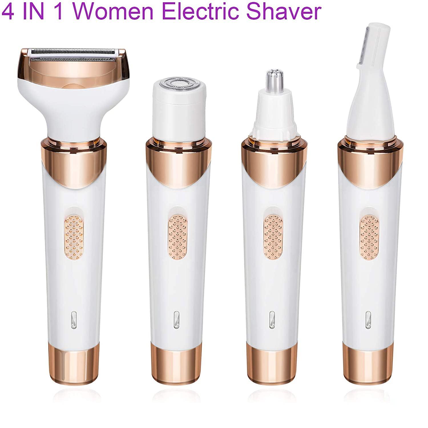 Electric Lady Shaver, Electric Razor for Women Shaving 4-in-1 Lady Shaver for Women Face Legs and Underarm Painless&Portable Bikini Trimmer Wet & Dry Hair Removal Wintory