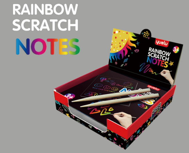 Magic Scratch Art Kit - 2 Stylus Tools For Kids And Adults - Create Colorful Rainbow Cards, Notes, Pictures & Other Art Without Ink - 100 Black Paper Sheets Wintory