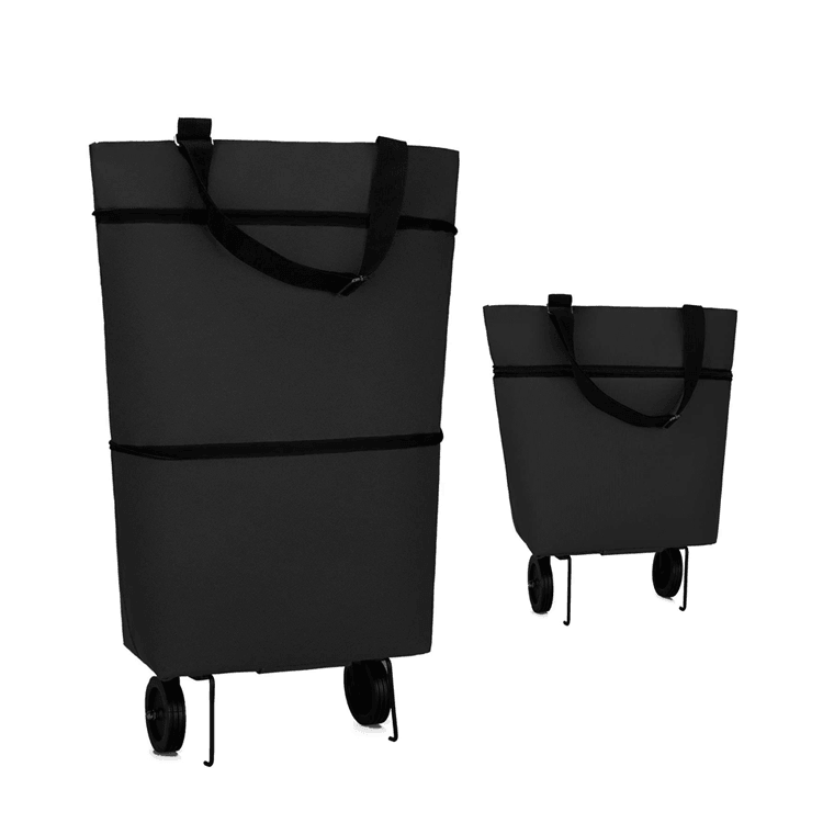 Grocery Cart with Wheels, Reusable Portable Collapsible Trolley Bags Hand-Pulling Utility Collapsible Grocery Bag with Hand-Straps Folding Shopping Cart Wintory