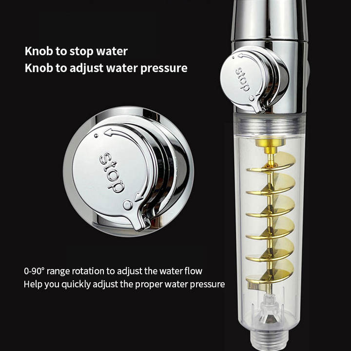 Upgraded Propeller High Pressure Shower Head, 360 Watt Turbo Spa Whirlpool Shower Head, Handheld Hydro Jet Fan with Pause Switch Wintory