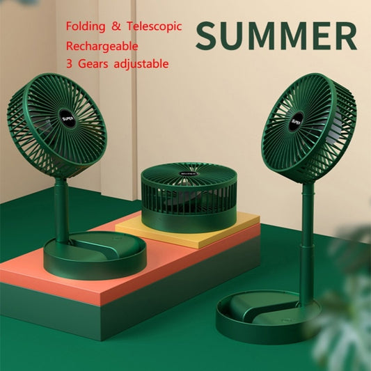 Portable Foldaway Fan , Rechargeable Standing Pedestal USB Fan, 3 Speeds, 2000mAh Battery Operated Fan for Home, Camping, Outdoor and Office, 6.5-Inch Wintory