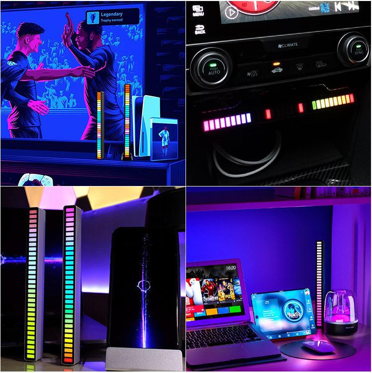 32 Beads With Battery Sound Rhythm Control Light RGB Colorful Voice-Activated Audio Spectrum LED Rhythm Light Wintory